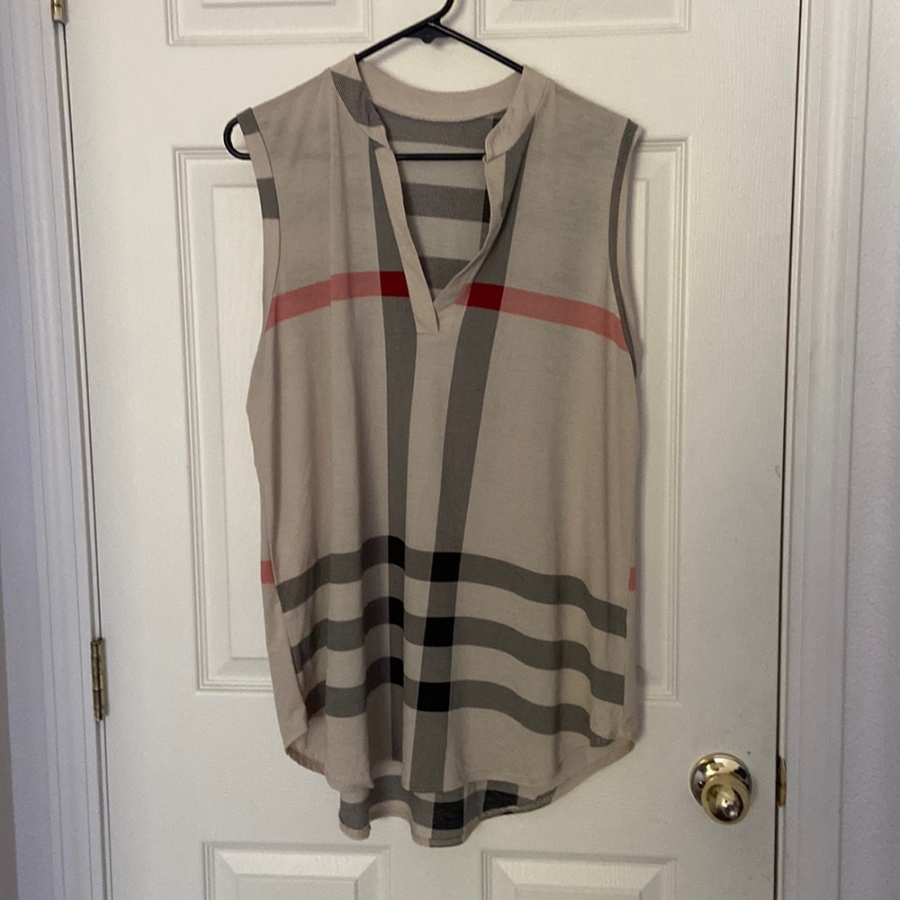 Plaid blouse top Size 3XL